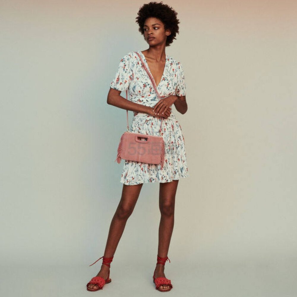 Maje V neck mini dress